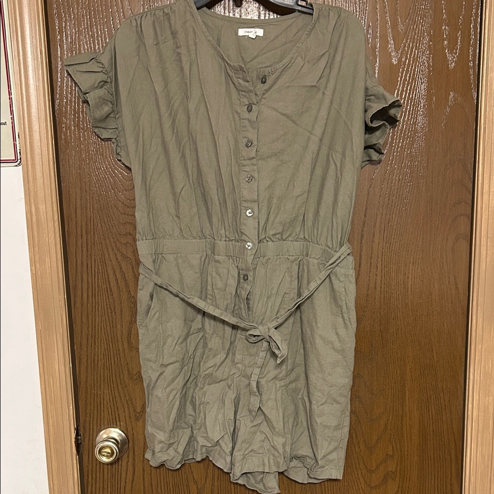 Maurices Olive Green Button-Down romper